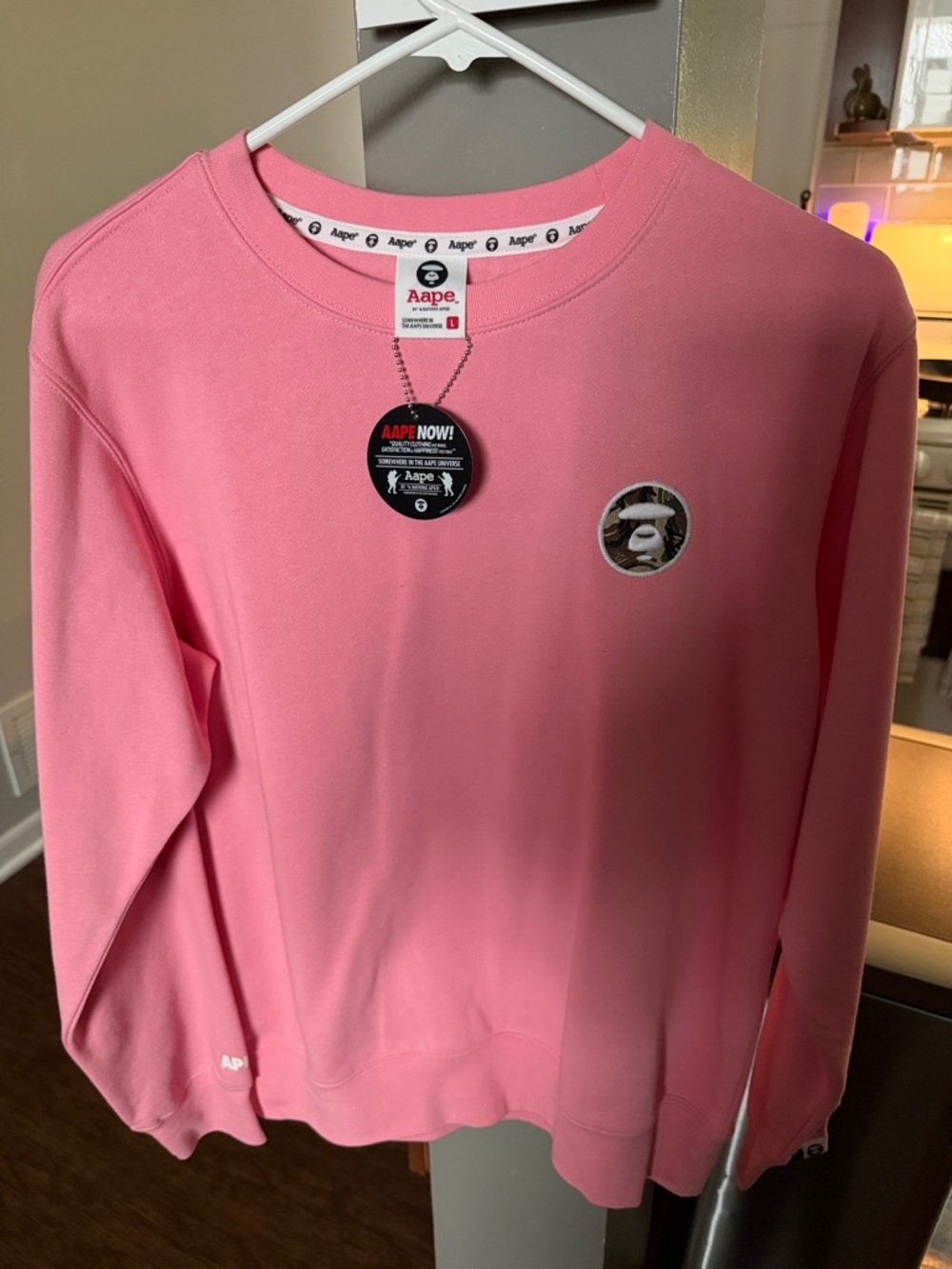 Aape by A Bathing Ape Pink Crewneck Sweatshirt